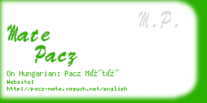 mate pacz business card